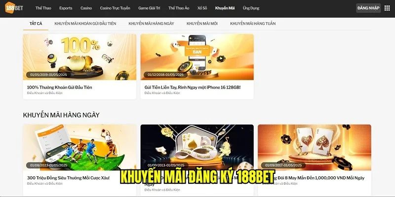 Đăng Ký 188bet - Tạo Tài Khoản Hội Viên Chính Thức Dễ Dàng 8 Khuyến mãi đăng ký 188bet